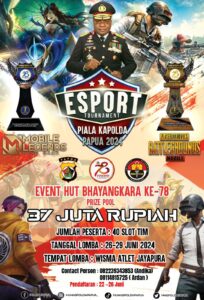 Rayakan Hari Bhayangkara ke-78, Polda Papua Adakan Esport Tournament 2024