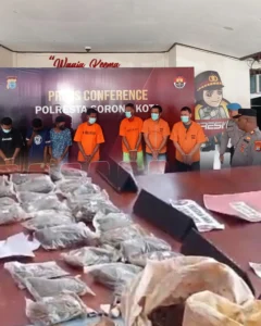 Polresta Sorong Kota Musnahkan 3,4 Kg Ganja dan 7 Gram Sabu, Tiga Tersangka Ditangkap