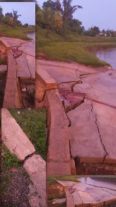 Diduga Asal Bangun, Talut Sungai Mariat Baru 3 Bulan Sudah Ambruk