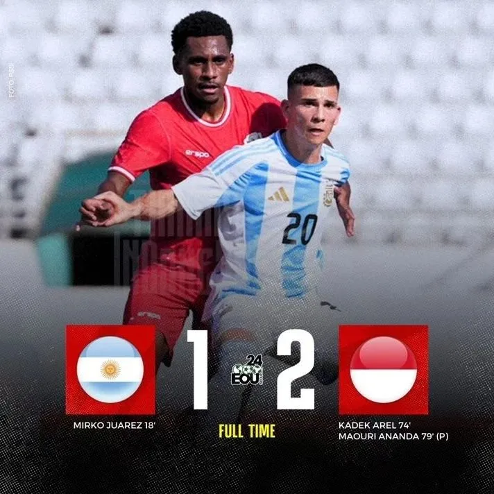 Timnas Indonesia U-20 Tundukkan Argentina 2-1 di Earth On Us Cup 2024