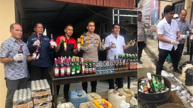 Polres Sorong Musnahkan Ribuan Liter Miras