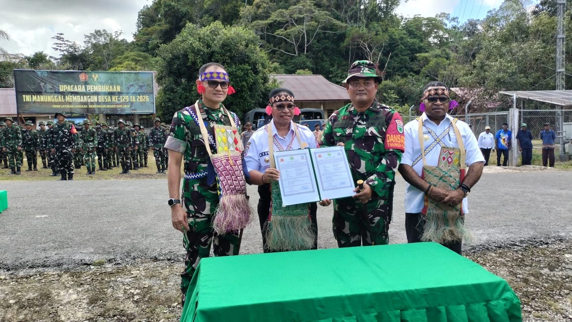 Danrem 181/PVT dan Bupati Sorong Selatan Resmi Buka TMMD Ke-129 di Kampung Sesor
