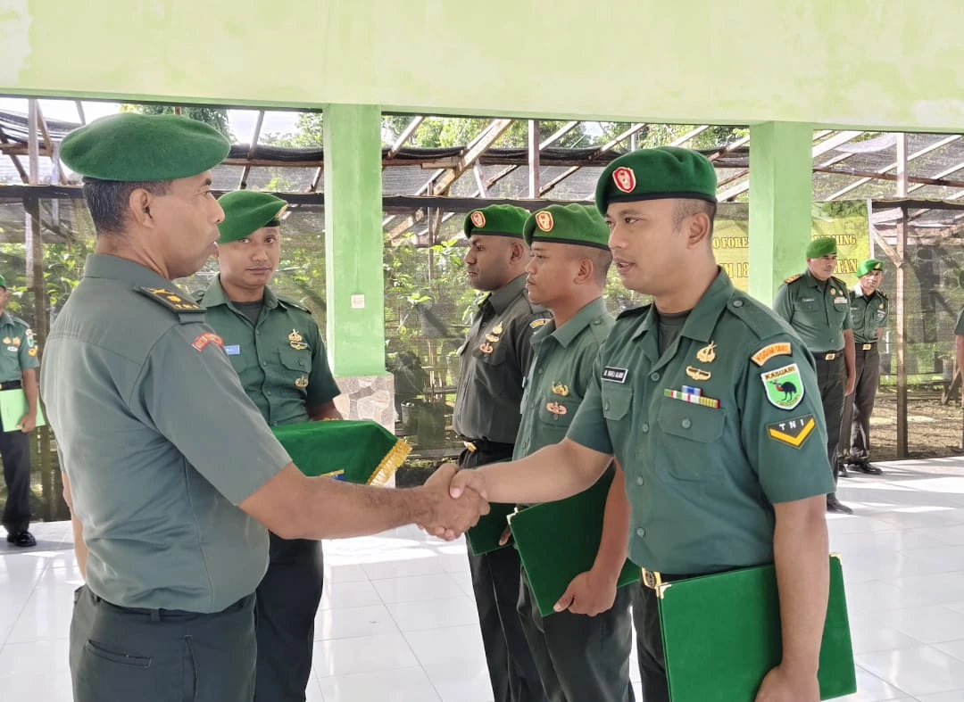 Kodim 1807/Sorong Selatan Gelar Korps Raport, Tiga Prajurit Resmi Pindah Satuan