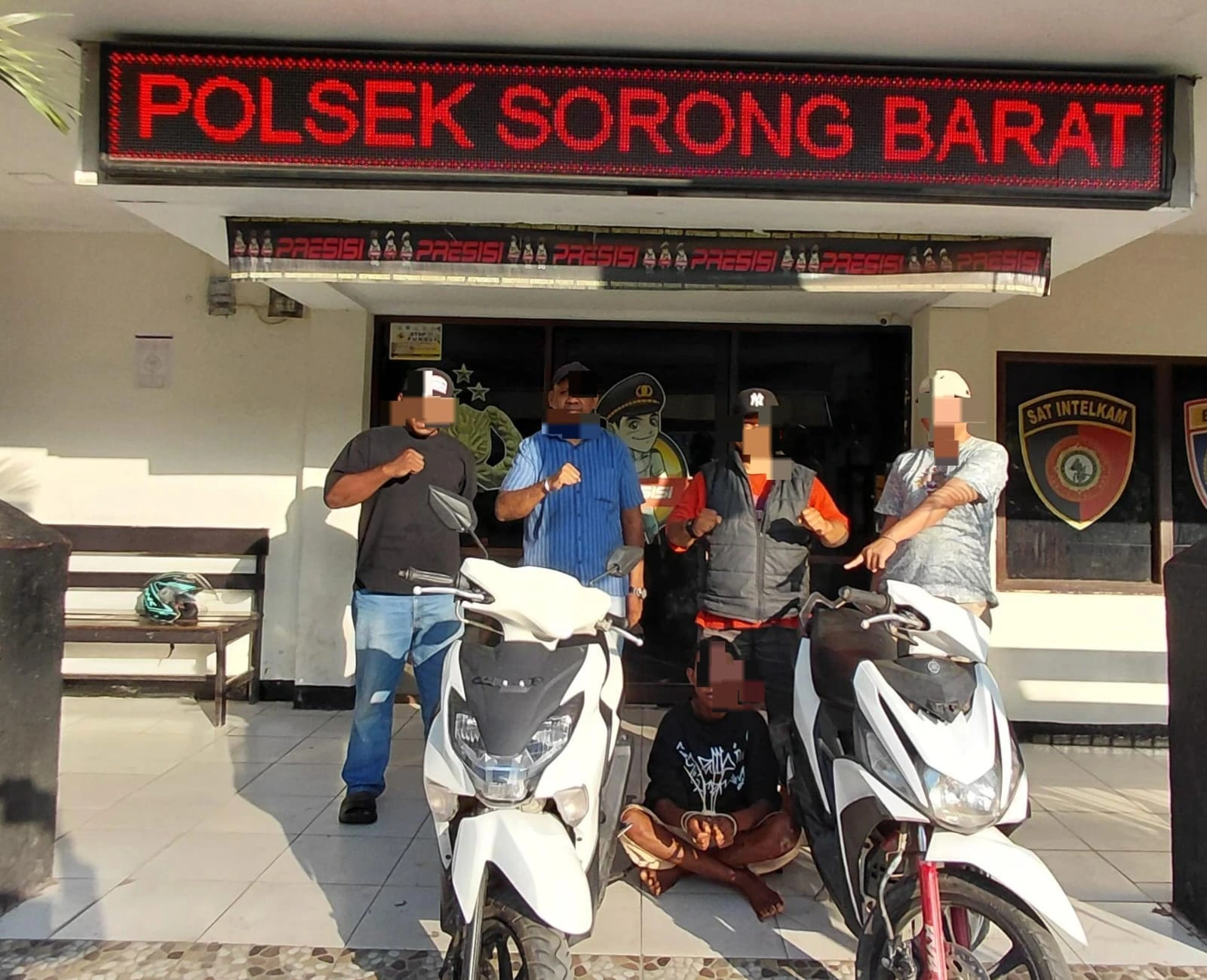 Team Elang Polsek Sorong Barat Tangkap Terduga Pelaku Curanmor, Dua Motor Curian Disita