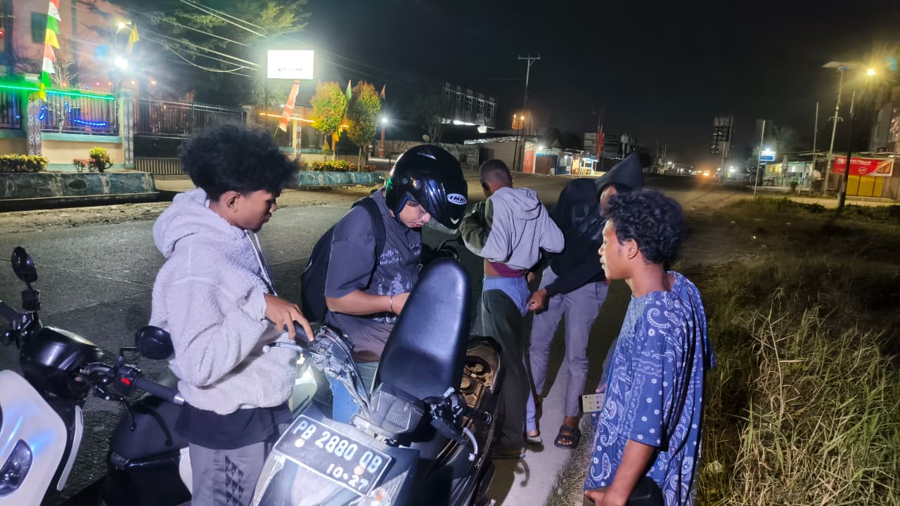 Cegah Kejahatan Jalanan & 3C, Polres Sorong Intensifkan Patroli Malam di Kabupaten Sorong