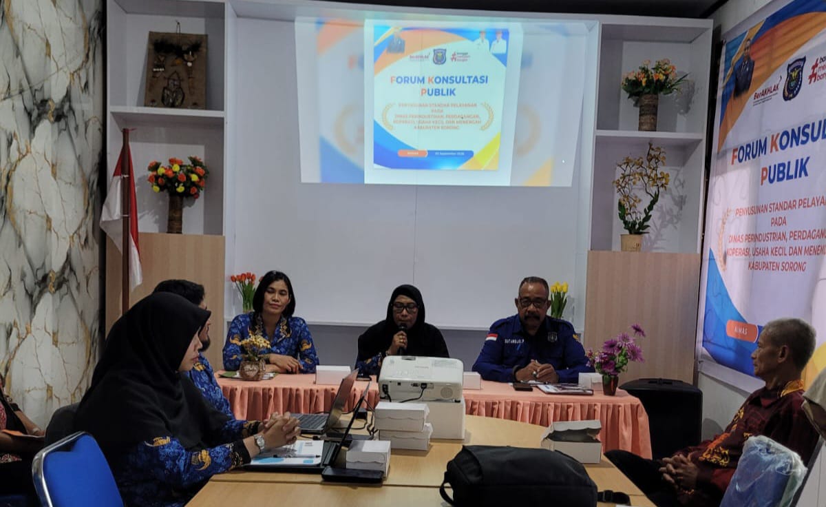 Wujudkan Pelayanan Terbuka, Perindagkop & UKM Sorong Gelar Forum Konsultasi Publik Bersama Masyarakat