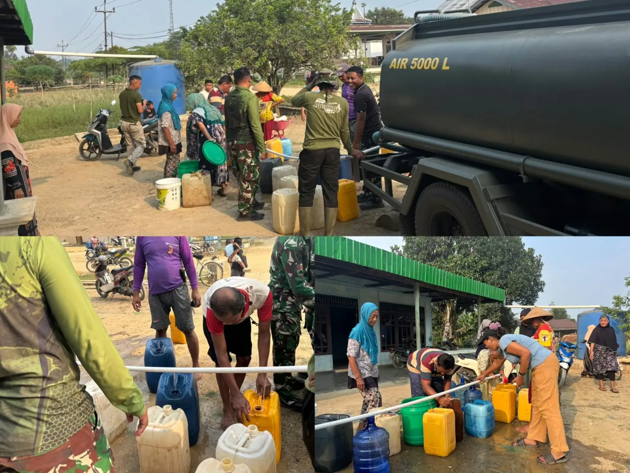 Bantu Warga Terdampak Kekeringan, Yonif TP 806/SI Salurkan Air Bersih di Kampung Walal Sorong